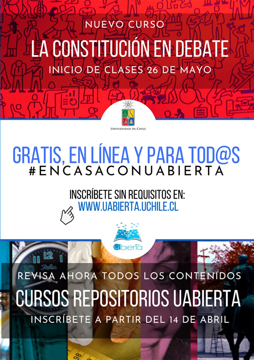 "La constitución en debate" y la reposición de otros cuatro cursos de UAbierta, están ya abiertos para la ciudadanía.