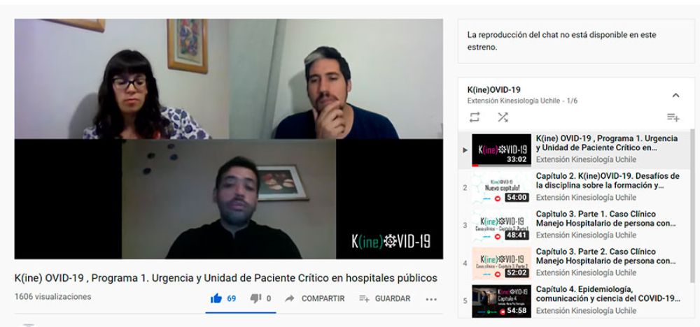 Trinidad Bruna y Álvaro Besoain en el programa "K(ine)OVID-19: ¡Nos juntamos, nos preparamos!".