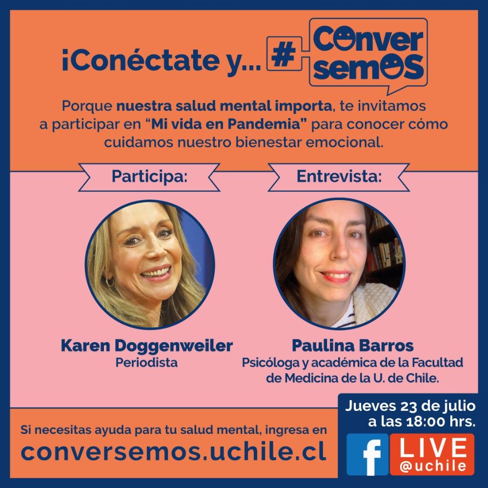 La campaña, impulsada por la Universidad de Chile, el Colegio Médico y la FECH, tiene como objetivo promover el bienestar emocional y psíquico en tiempos de crisis sanitaria.