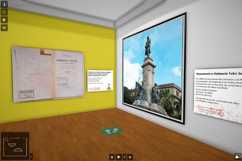 Vista de la exposición virtual que en el Museo Sarmiento de Buenos Aires tendrá una versión presencial, la que abrirá en dos semanas más a público.