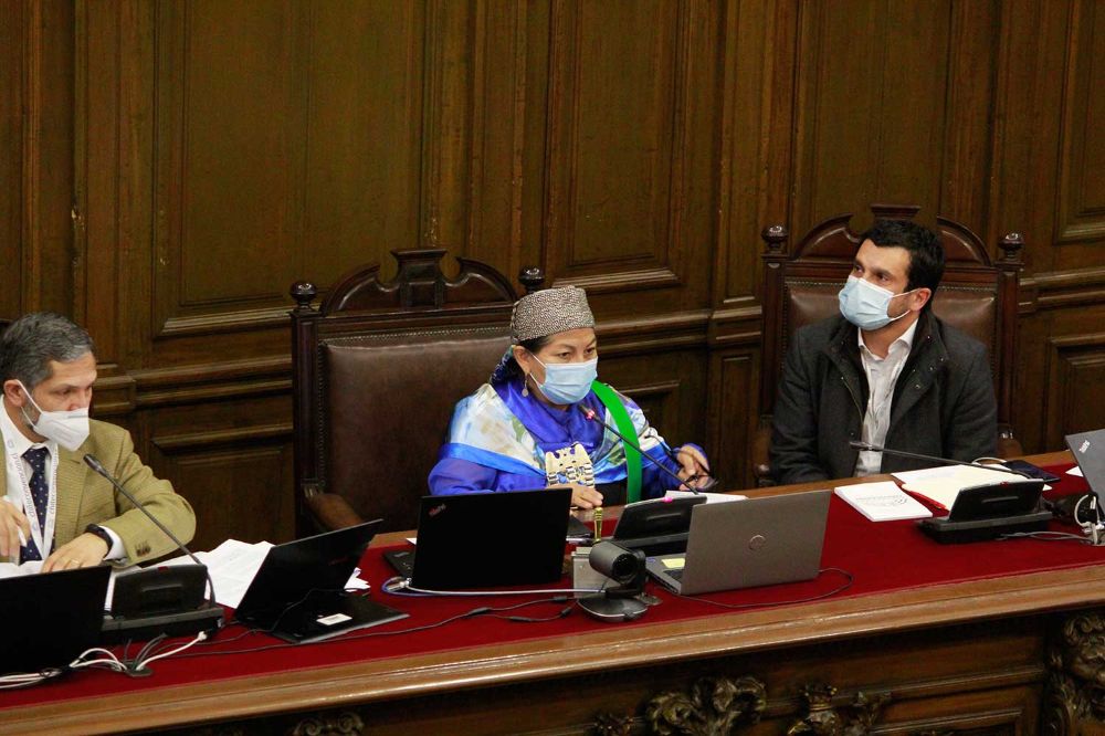 La presidenta y el vicepresidente de la Convención Constitucional, Elisa Loncon y Jaime Bassa. Crédito: Alejandra Fuenzalida.