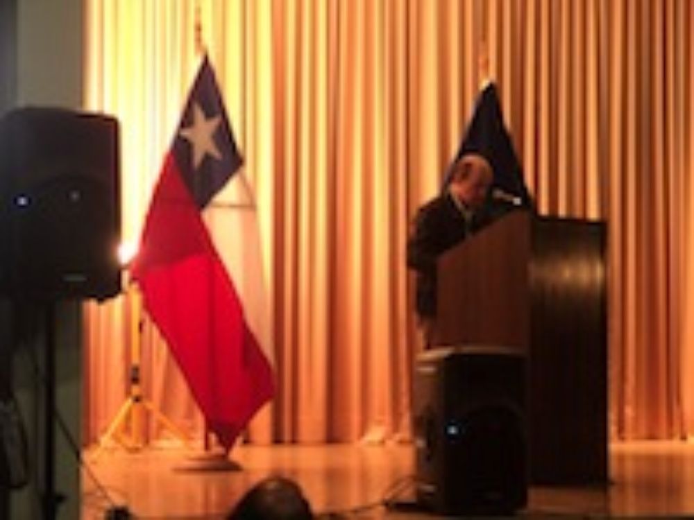 El profesor Pablo Oyarzun, Director Ejecutivo de la Iniciativa Bicentenario, se dirige a los presentes en la jornada de clausura.