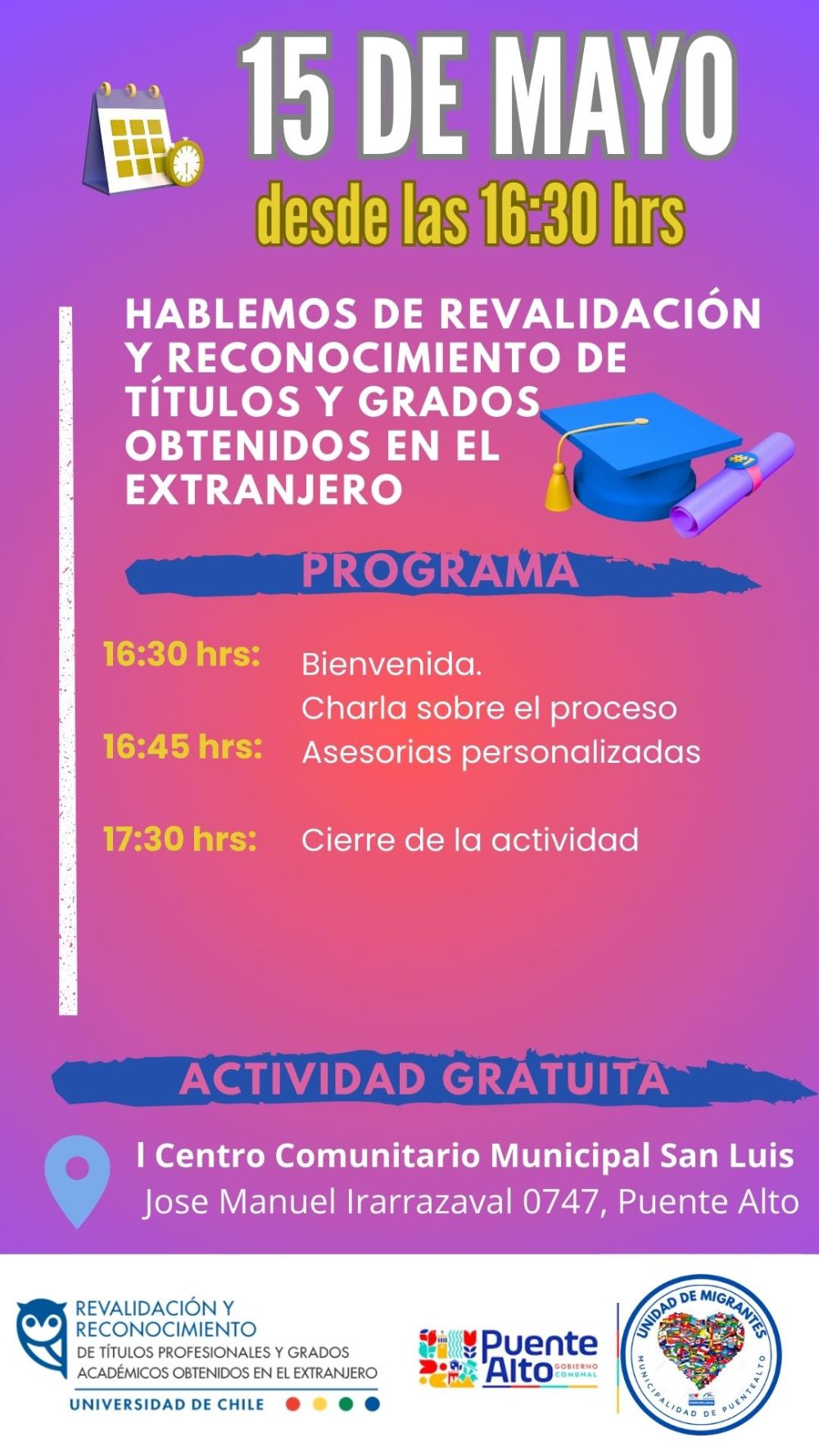 Información evento Puente Alto