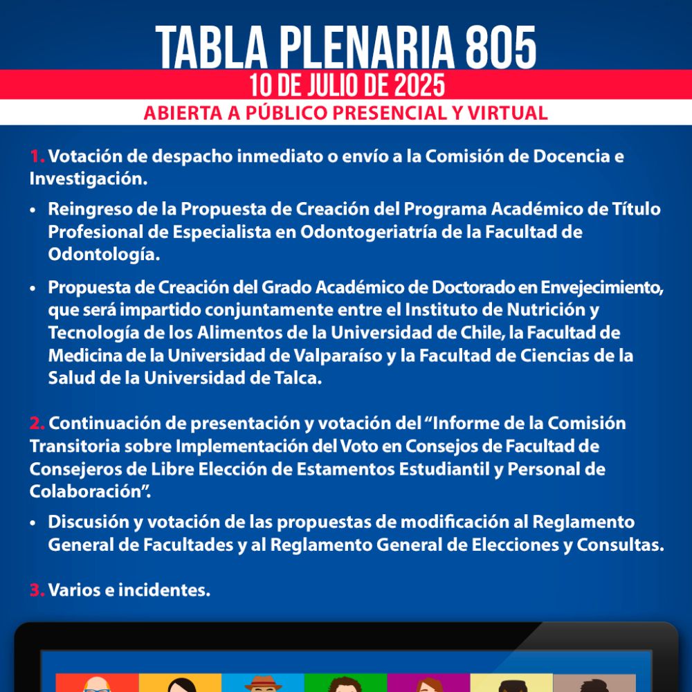 Afiche tabla plenaria N°805