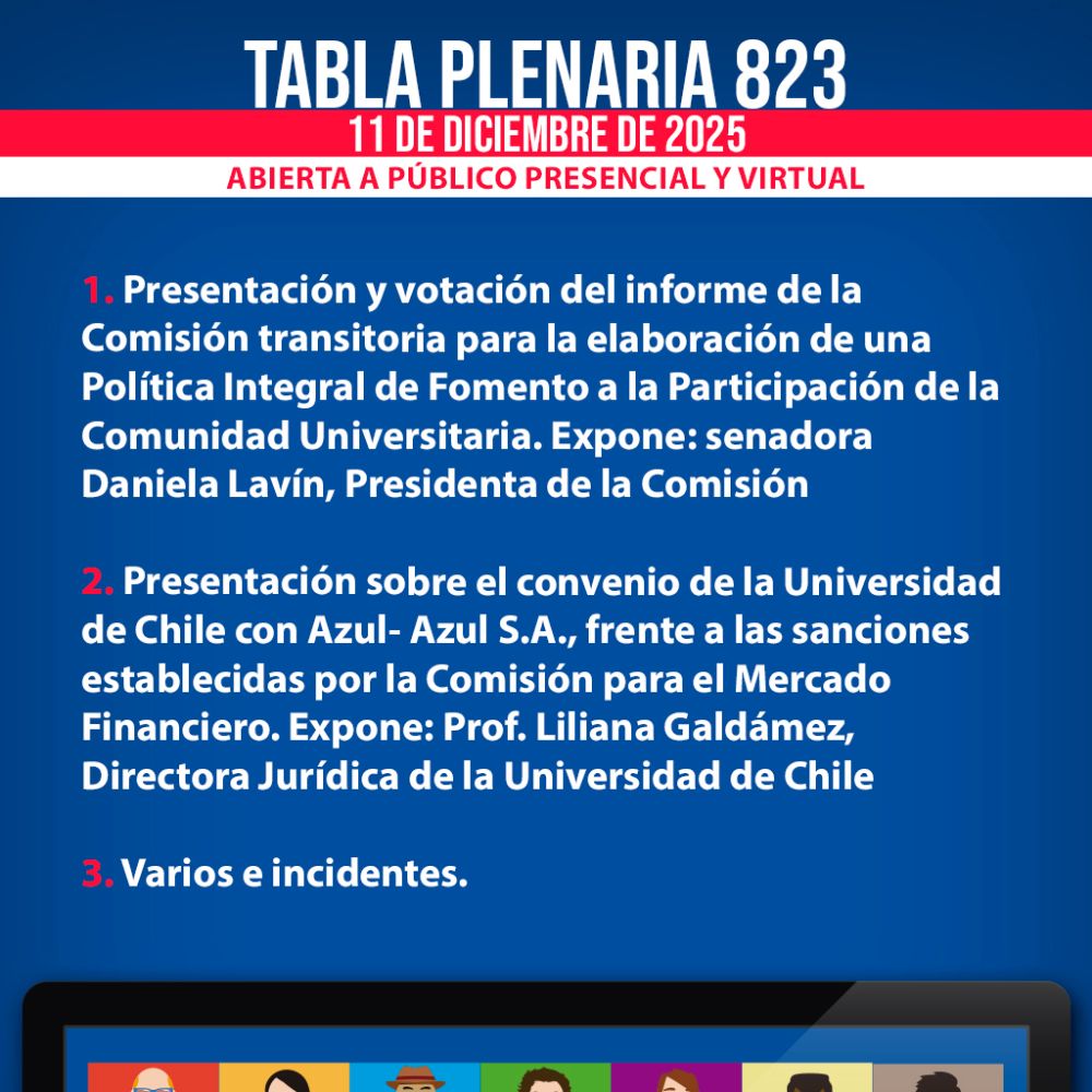 Afiche tabla plenaria Nº 822