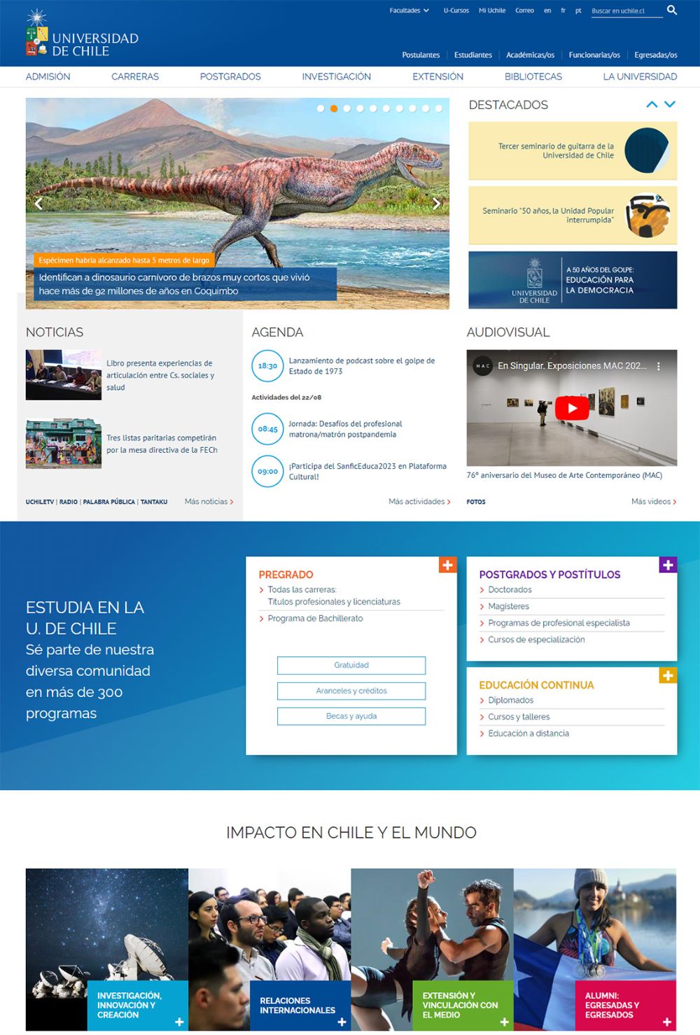  Ranking Web de Universidades  U. de Chile consolida 20 años como Nº1 nacional en ranking Webometrics