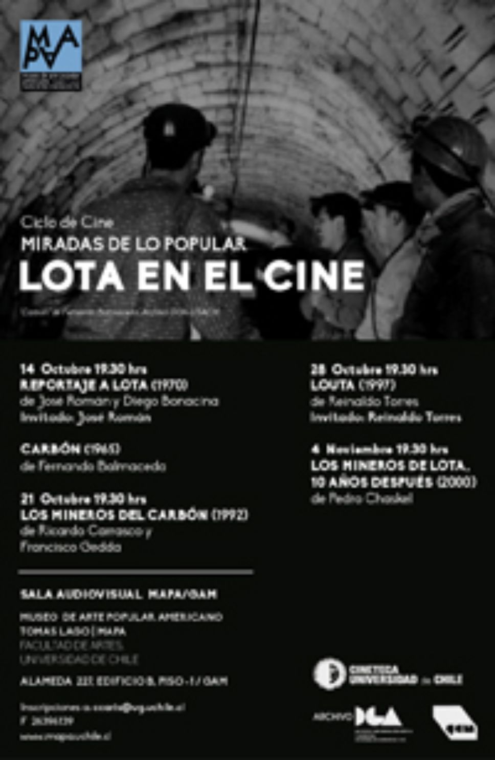 El ciclo se desarrolla a partir de este martes 14 de octubre en la Sala Audiovisual del MAPA (Centro Cultural GAM,Edificio B, subterráneo).