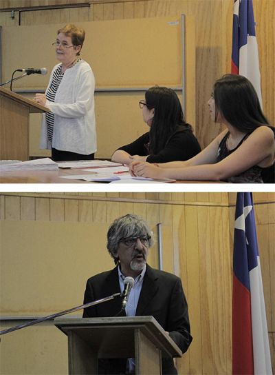 Irmtrud König y Sergio Carumán, académicos del Departamento de Literatura.  