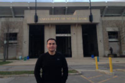 Juan Tapia en la University of Notre Dame, Indiana, Estados Unidos. 