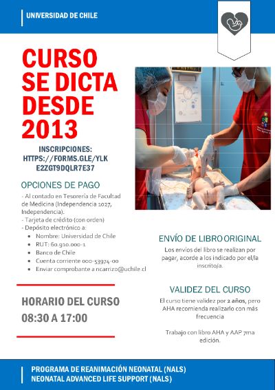 Afiche Programa de Reanimación Neonatal (PRN) o Neonatal Advanced Life Support (NALS)