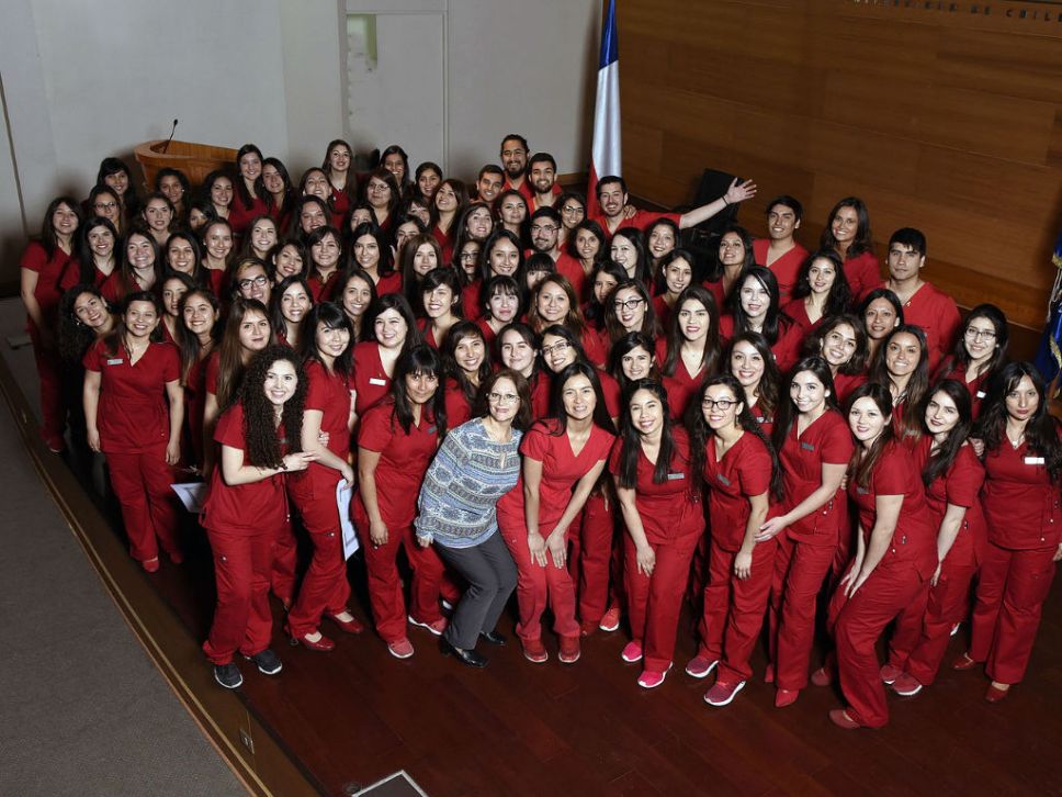 La generación 2016 de matronas y matrones de la Universidad de Chile. 