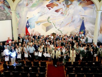 Los homenajeados por 40 años de servicio.