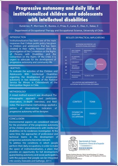 Investigación a centros asociados a SENAME representa a Chile en Congreso Internacional de Terapia Ocupacional