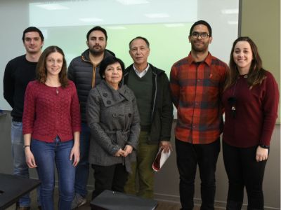 Matías Herbach y Javier Chacón, los profesores Bernardita Daniels, Antonio Mondaca y Trinidad Caso; el doctor Mario Inostrosa y Victoria Tigre integran la organización de este encuentro