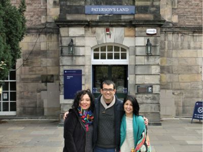 Los profesores Claudia Collado, Matías Faúndez y Daniela Castillo