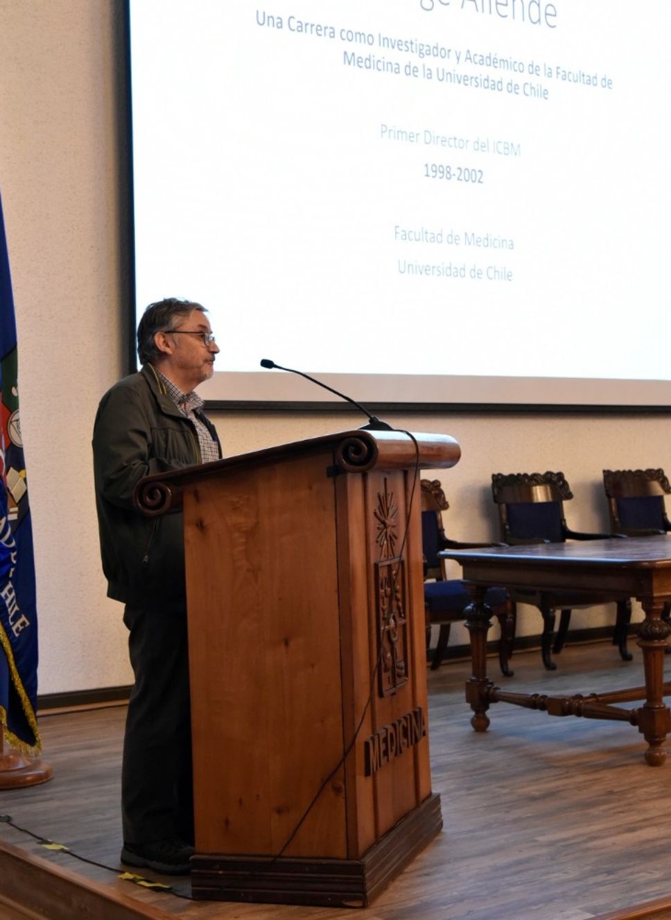 El doctor Marcelo Antonelli, académico del Programa de Biología Celular y Molecular hizo una reseña del legado y la trayectoria académica y científica del doctor Jorge Allende.