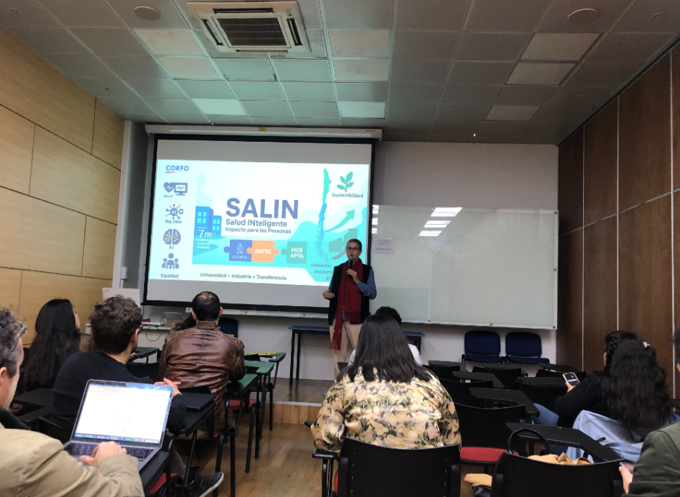 El doctor Steffen Härtel presentó el proyecto SALIN, “Salud Inteligente, Pacto para las Personas”, desarrollado en conjunto con la Facultad de Ciencias Físicas y Matemáticas y recursos de Corfo