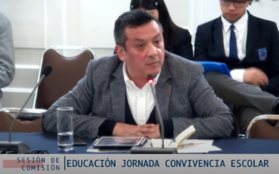 Profesor Gabriel Villalón, presentando en la Comisión de Educación.