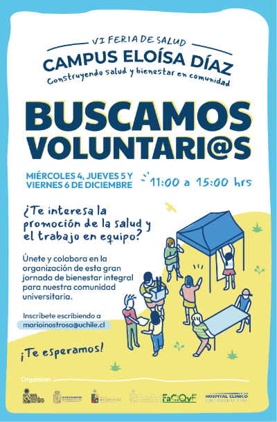 Afiche voluntari@s VI Feria de Salud Eloísa Díaz