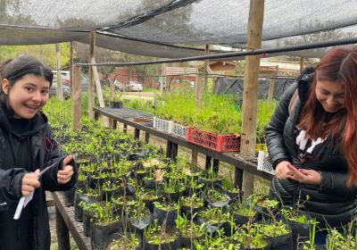 Estudiantes visitando el vivero de la Facultad de Ciencias Forestales.