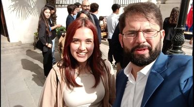 Javiera participó en el desayuno organizado por La Moneda para los puntajes nacionales y conversó con el Presidente Boric