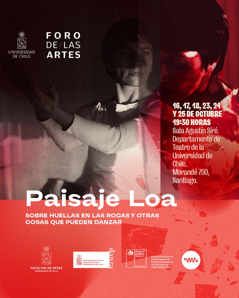 Paisaje Loa: Sobre huellas en las rocas y otras cosas que pueden danzar es una obra escénica e interdisciplinaria inspirada en el Loa Medio, territorio marcado por la memoria ancestral y las resonancias del presente.