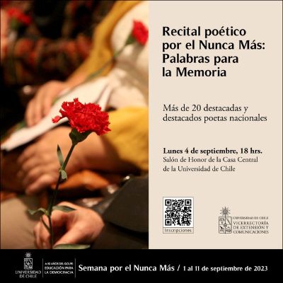  Recital poético por el nunca más: Palabras para la memoria