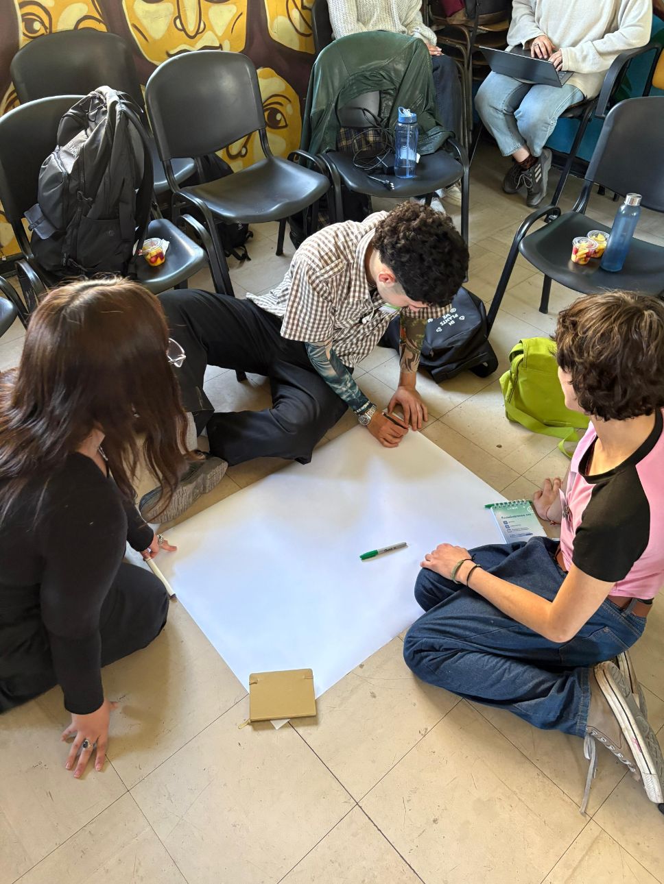 Las y los asistentes, participaron en una charla sobre desarrollo de audiencias y luego realizaron un trabajo grupal con la herramienta árbol de problemas.