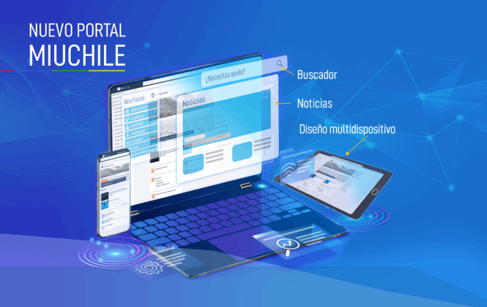 El nuevo diseño de la plataforma MI.UCHILE está orientada al servicio de las principales necesidades administrativas de las y los usuarios. 