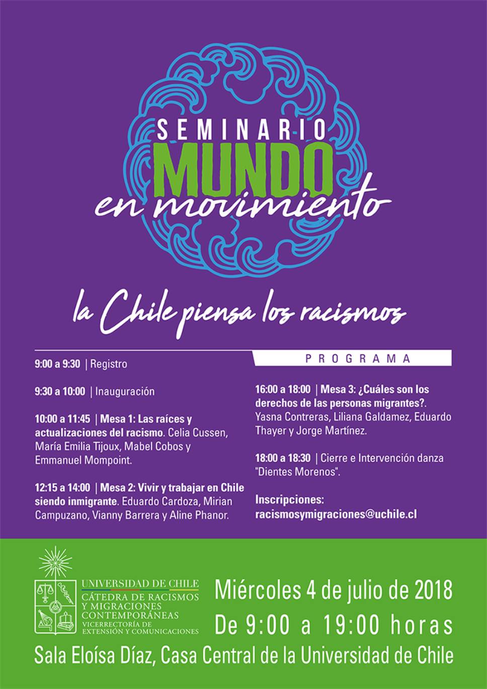 El seminario contará con la presencia de la académica de la FACSO, María Emilia Tijoux, y la profesora asociada de la Facultad de Filosofía y Humanidades, Cecilia Cussen, entre otras.