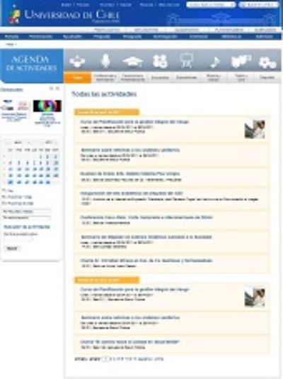 Portal de actividades de la Universidad