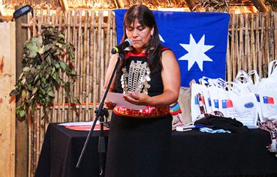 María Hueichaqueo manifestó en representación de la agrupación que "esta reinauguración simboliza la eterna resistencia de nuestro pueblo".