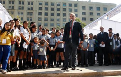 Mario Hamuy, el nuevo presidente de CONICYT, académico de la Universidad de Chile y Premio Nacional de Ciencias Exactas 2015, también participó de la actividad.