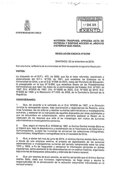 Los archivos fueron liberados a partir del 1 de marzo pasado, como una forma de esclarecer sucesos ocurridos en Dictadura en la U. de Chile