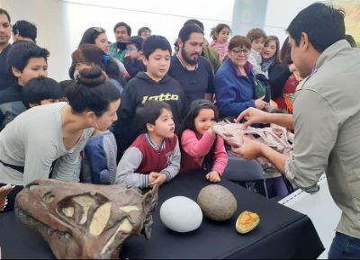 Cerro Navia Jurásico: Una de las actividades de divulgación con ilustraciones, réplicas 3D y charlas en las que ha participado el equipo del proyecto.