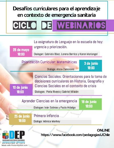 DEP realizará ciclo de webinarios en torno a desafíos curriculares