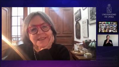 Durante la ceremonia la escritora y Premio Nacional de Literatura 2018, Diamela Eltit, dictó una conferencia magistral donde reflexionó sobre la crisis del neoliberalismo en el Siglo XXI.