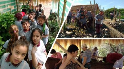 En la metodología "TINI", las niñas y niños se hacen cargo de un pedazo de tierra para cuidarla protegerla y cultivar la biodiversidad.