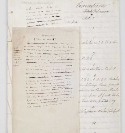 Manuscritos de Andrés Bello, Trabajos del Código civil, Santiago, c. 1840- 1855. Colección: Archivo Central Andrés Bello.