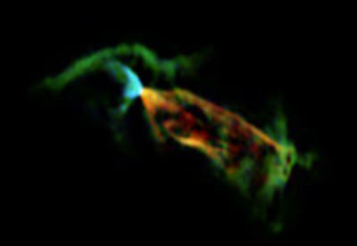 Estas son  las mejores imágenes captadas hasta ahora de chorros de gas molecular emergiendo desde un sistema binario de estrellas en formación o protoestrellas.