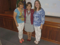 Prof. Nora Silva, Directora Pregrado U. de Chile; Dra. Martha Rincón, Decana Facultad de Odontología U. Santo Tomas; Dra. Marta Castro, Decana U. de Cartagena Rafael Núñez 