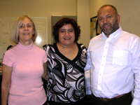 Dra. María Eugenia Valle, Presidenta del Colegio de Cirujano Dentistas, Prof. Dra. Andrea Muñoz, Profesora responsable del Área de Salud Pública y Dr. Marco Cornejo, representante de la Confusam. 