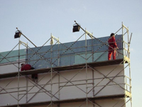 Los egresados de Lic. en Artes Plásticas estuvieron tres semanas pintando a varios metros de altura.