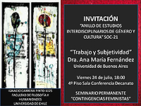 El seminario se realizará el viernes 24 de julio, a las 18:00 horas, en la Sala de Conferencias de Filosofía y Humanidades