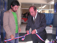 Gonzalo Baez, Presidente del Centro de Estudiantes de Odontología y Decano Julio Ramírez inauguraron el nuevo ESPACIO CEO.