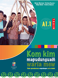 Portada del libro "Kom kimmapudunguaiñ waria mew: Todos hablaremos mapudungun en la ciudad"