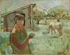 La ni&ntilde;a y el caballo, 73x91.5cm, &oacute;leo sobre tela