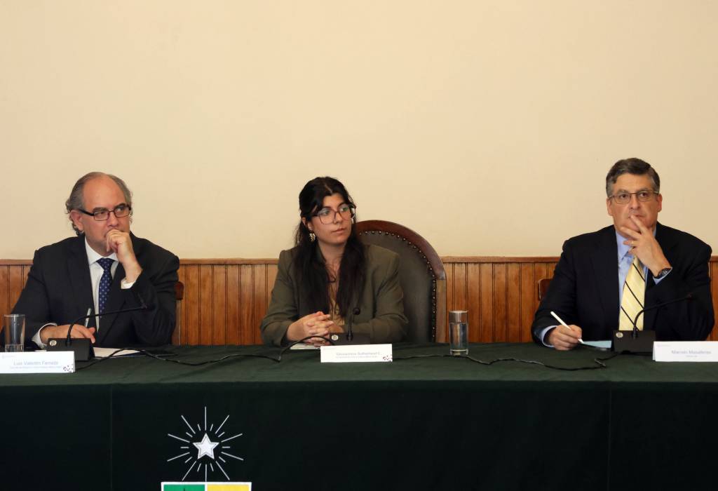 Los expositores de la jornada fueron el prof. Luis Valentín Ferrada, Giovannina Sutherland, y Marcelo Masalleras, además de Alexander Dalziel, quien lo hizo de manera telemática.