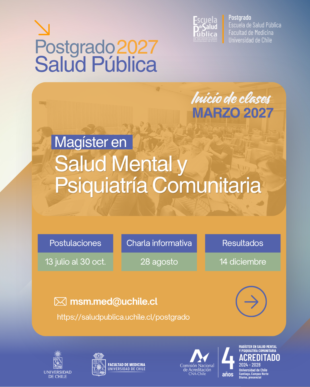 Charla informativa Magíster en Salud Mental y Psiquiatría Comunitaria