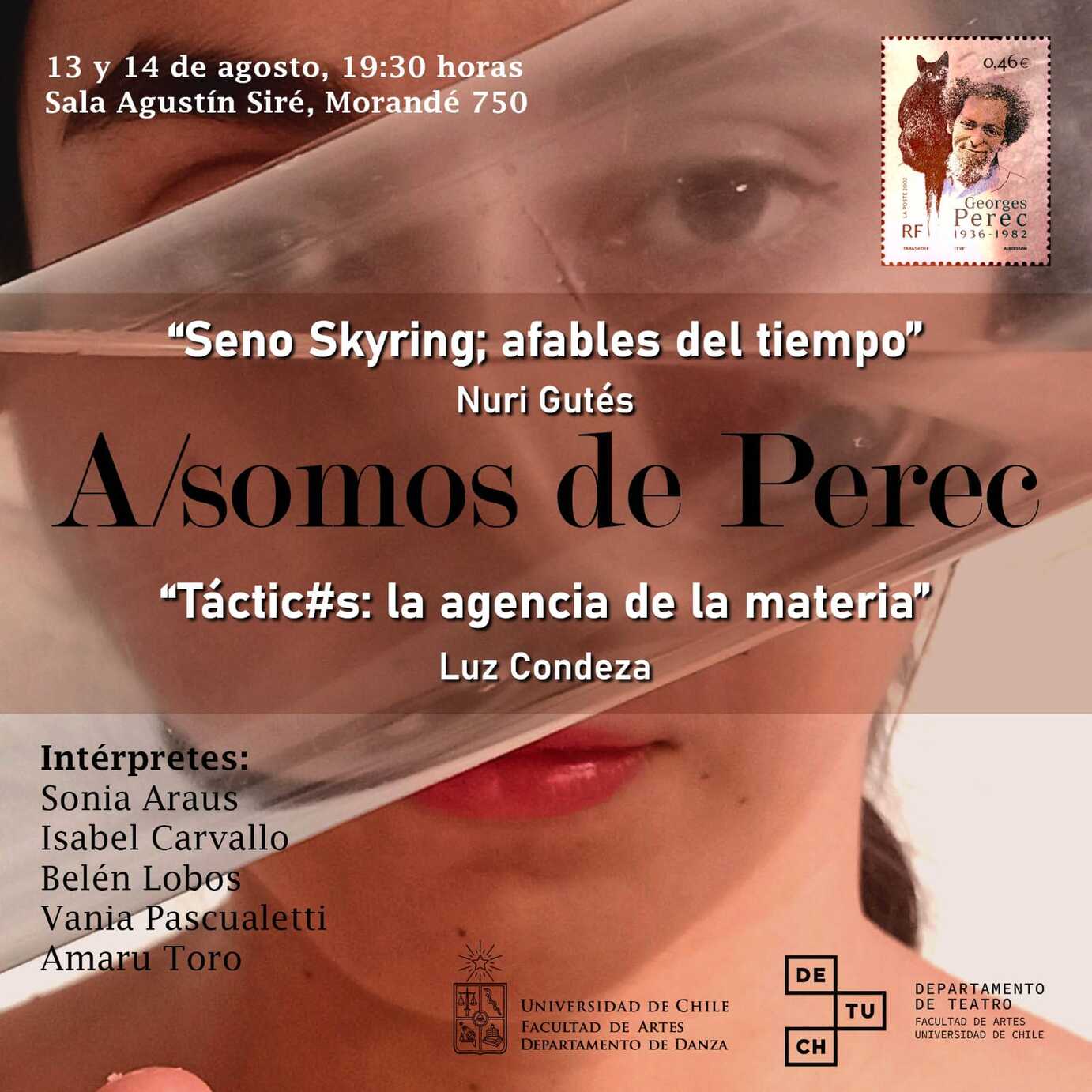 Ambas piezas son creadas por las académicas, artistas escénicas y exalumnas del Departamento de Danza, Nuri Gutés y Luz Condeza.